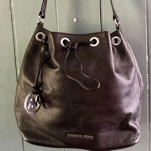 Michael Kors Black Pebbled Leather Shoulder Bag